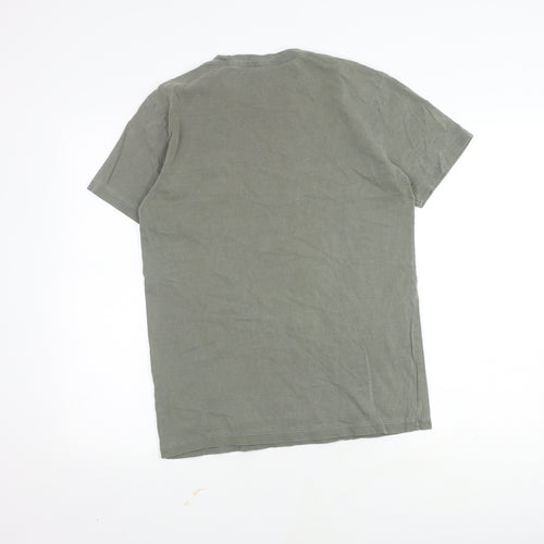 ALLSAINTS Men's Green Crew Neck T-Shirt, Size S