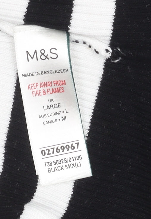 Marks and Spencer Women's Black White Sleeveless Top