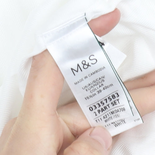 Marks and Spencer Men's White Dress Shirt Regular Fit