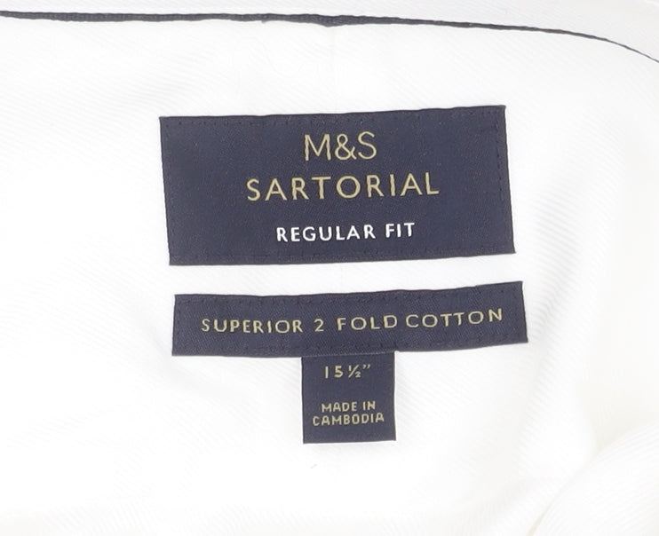 Marks and Spencer Men's White Dress Shirt Regular Fit