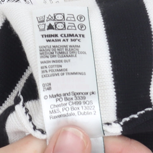 Marks and Spencer Women's Black Striped Pullover Jumper