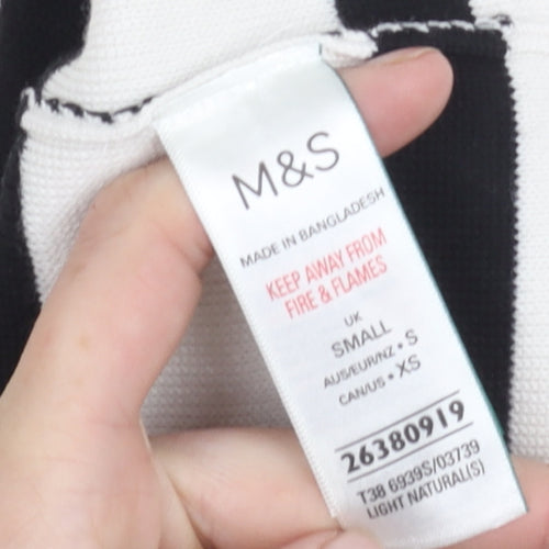 Marks and Spencer Women's Black Striped Pullover Jumper