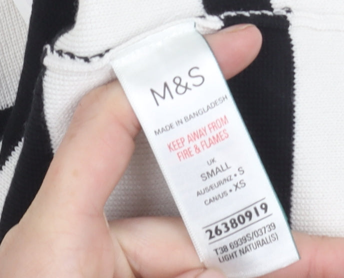 Marks and Spencer Women's Black Striped Pullover Jumper
