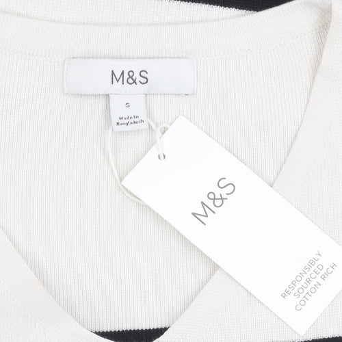 Marks and Spencer Women's Black Striped Pullover Jumper