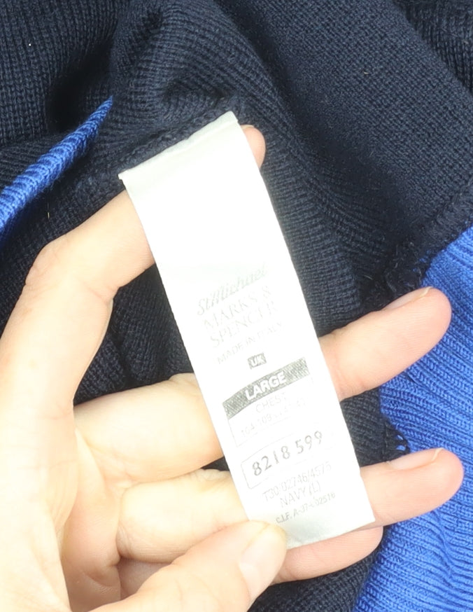 Marks & Spencer Men's Black Wool Pullover L