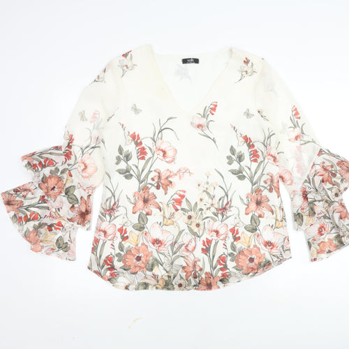 Wallis Women's Multicoloured Floral Tunic Blouse Size 10