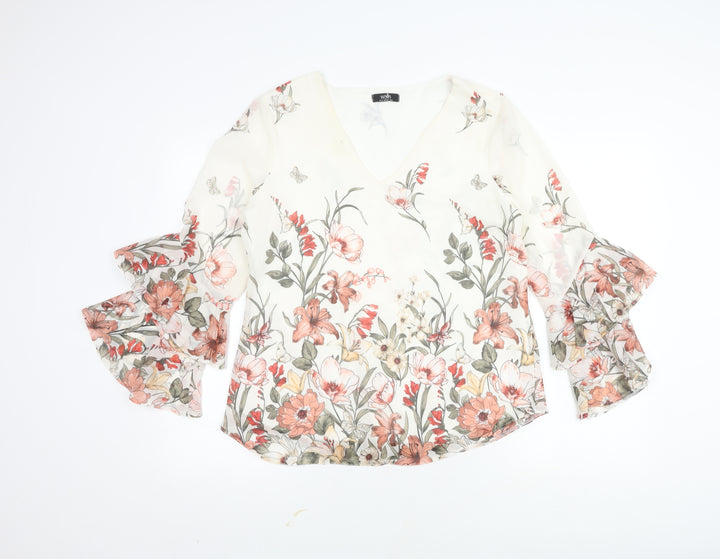 Wallis Women's Multicoloured Floral Tunic Blouse Size 10