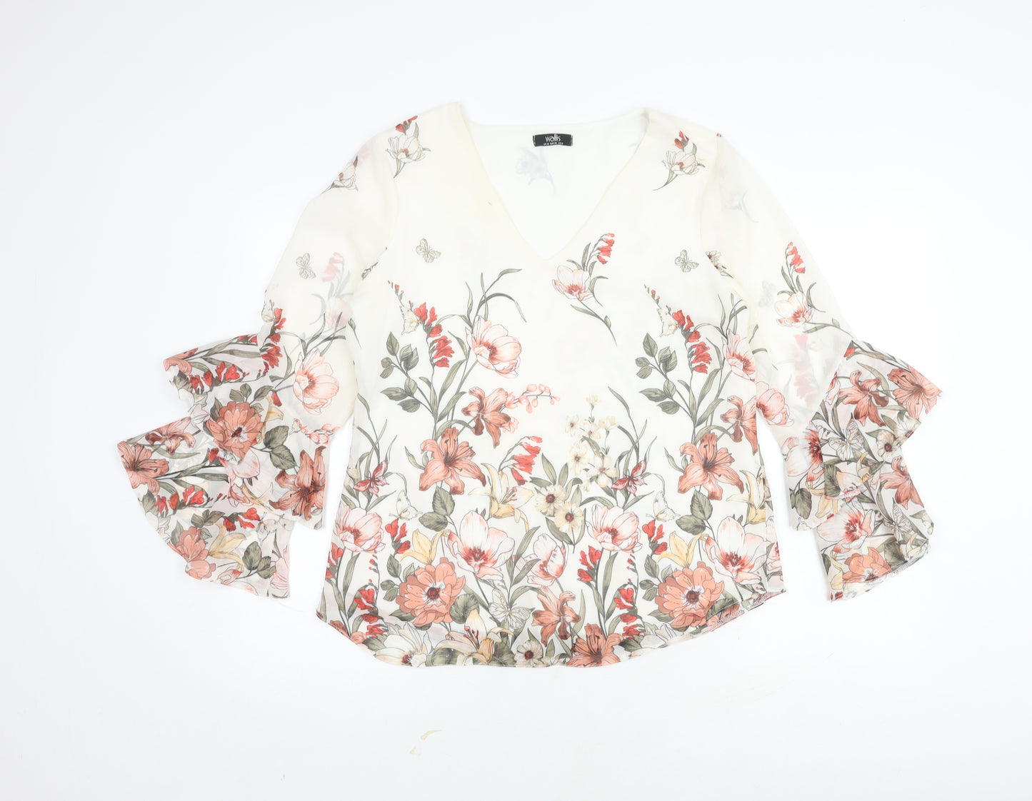 Wallis Women's Multicoloured Floral Tunic Blouse Size 10