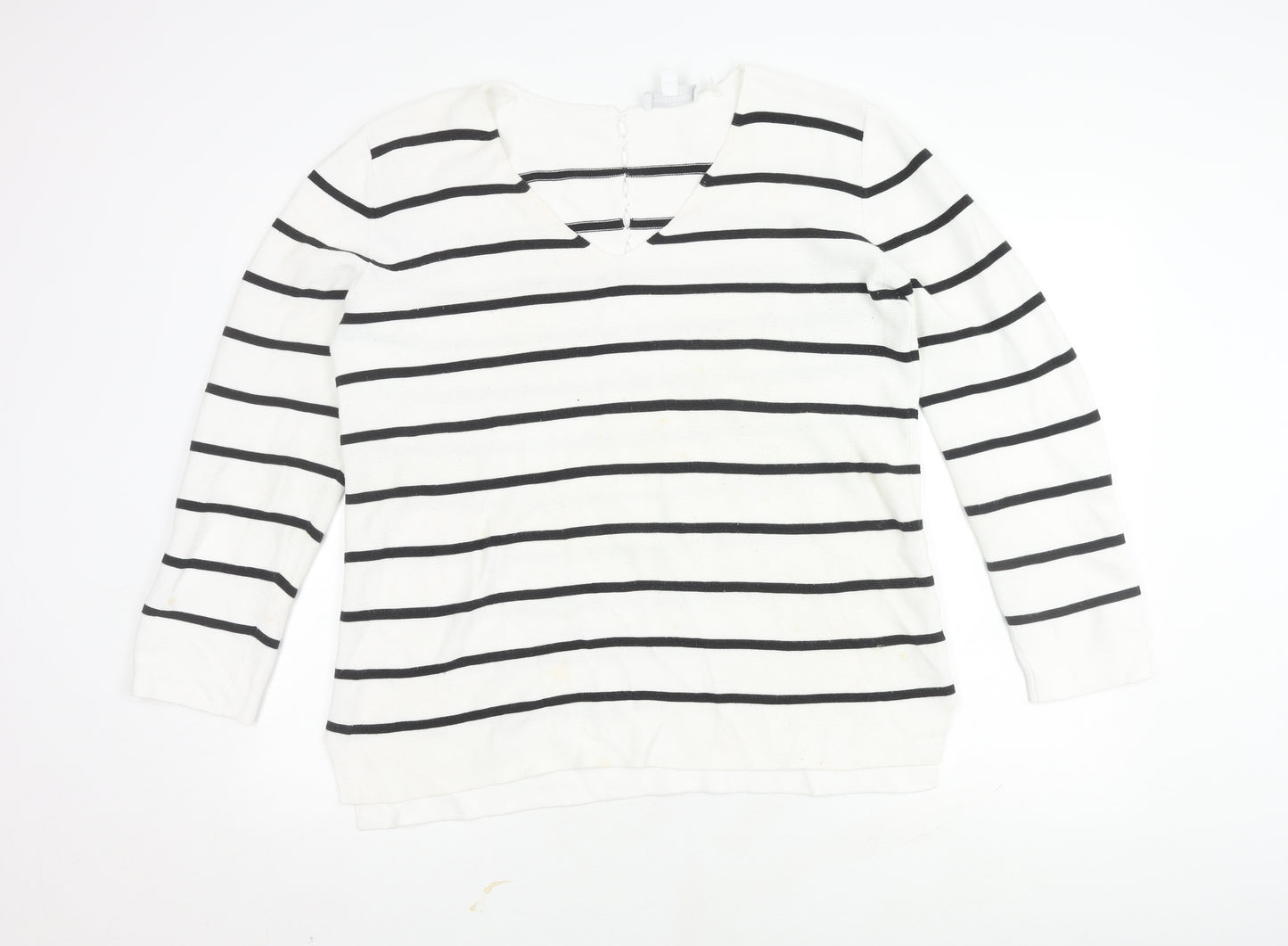 The White Company Women's Striped Pullover Jumper Size 16