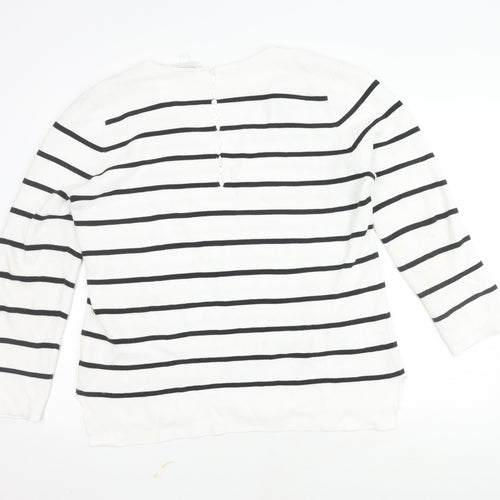 The White Company Women's Striped Pullover Jumper Size 16