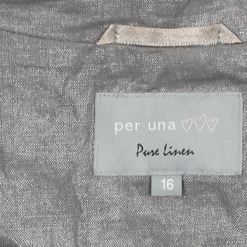 Marks and Spencer Women's Grey Linen Blazer Size 16