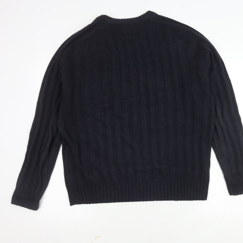PG FIELD Men's Blue Acrylic Pullover Jumper, L
