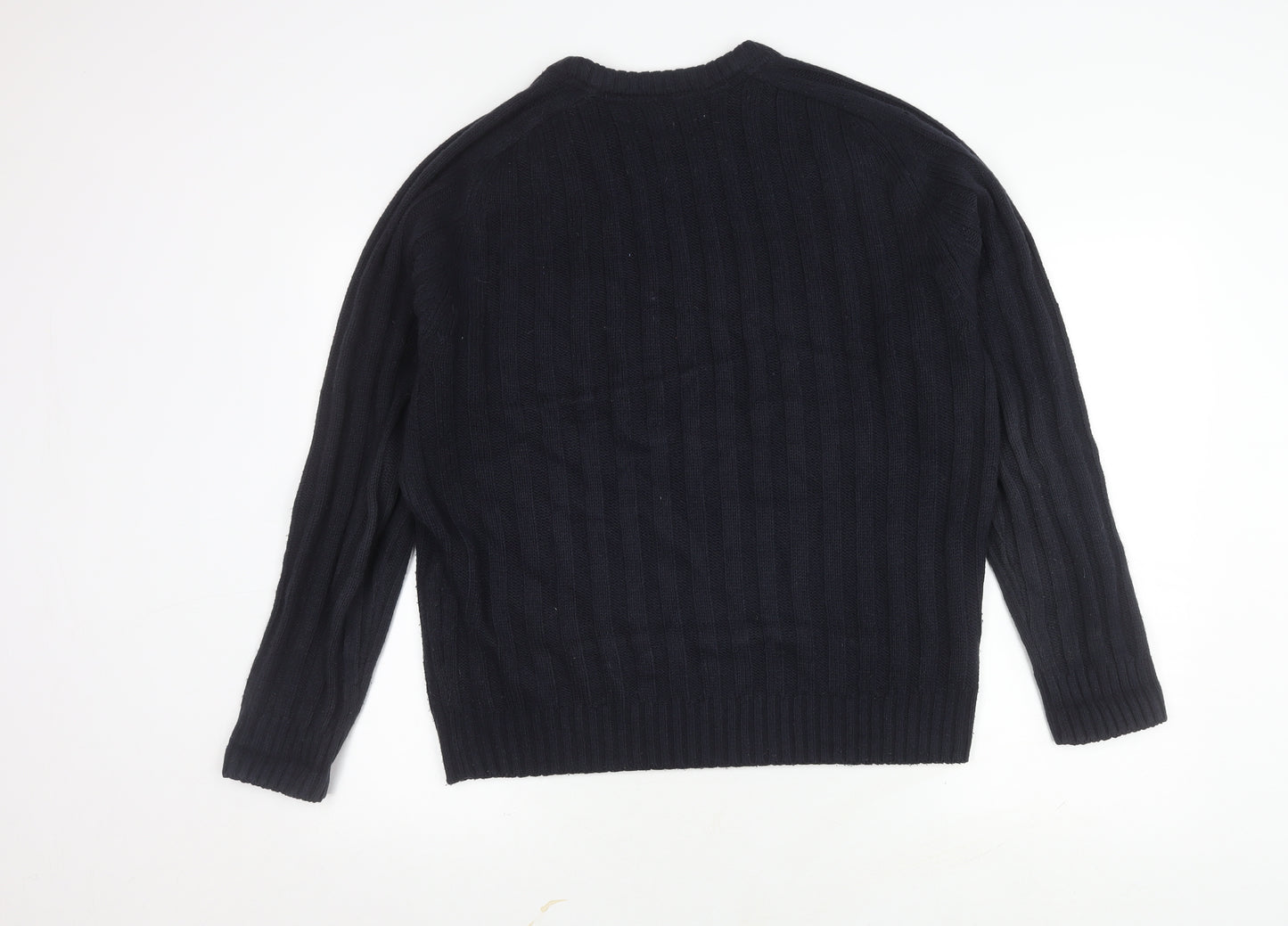 PG FIELD Men's Blue Acrylic Pullover Jumper, L