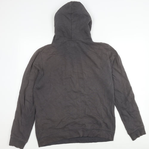 AllSaints Grey Pullover Hoodie, Men's M, Cotton, Pockets