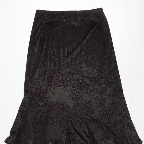 Marks and Spencer Women's Black Floral Long Skirt Size 18