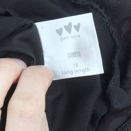 Marks and Spencer Women's Black Floral Long Skirt Size 18