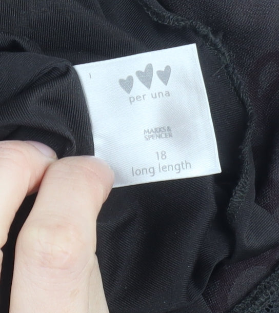 Marks and Spencer Women's Black Floral Long Skirt Size 18