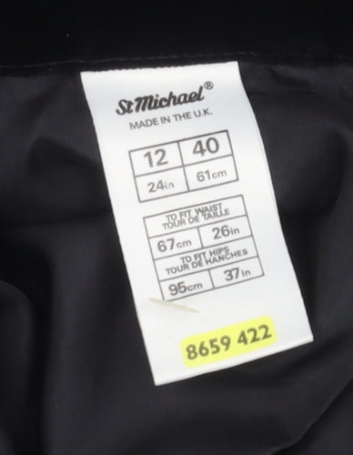 Marks and Spencer Women's Black Skirt, Size 12, Vintage