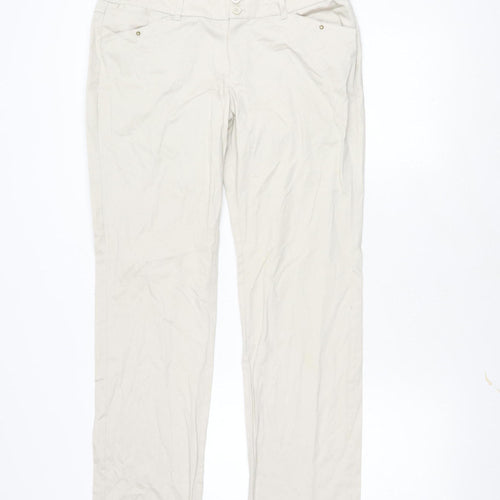 MNG Women's Beige Straight Trousers Size 14