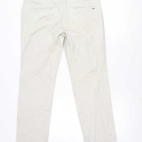 MNG Women's Beige Straight Trousers Size 14