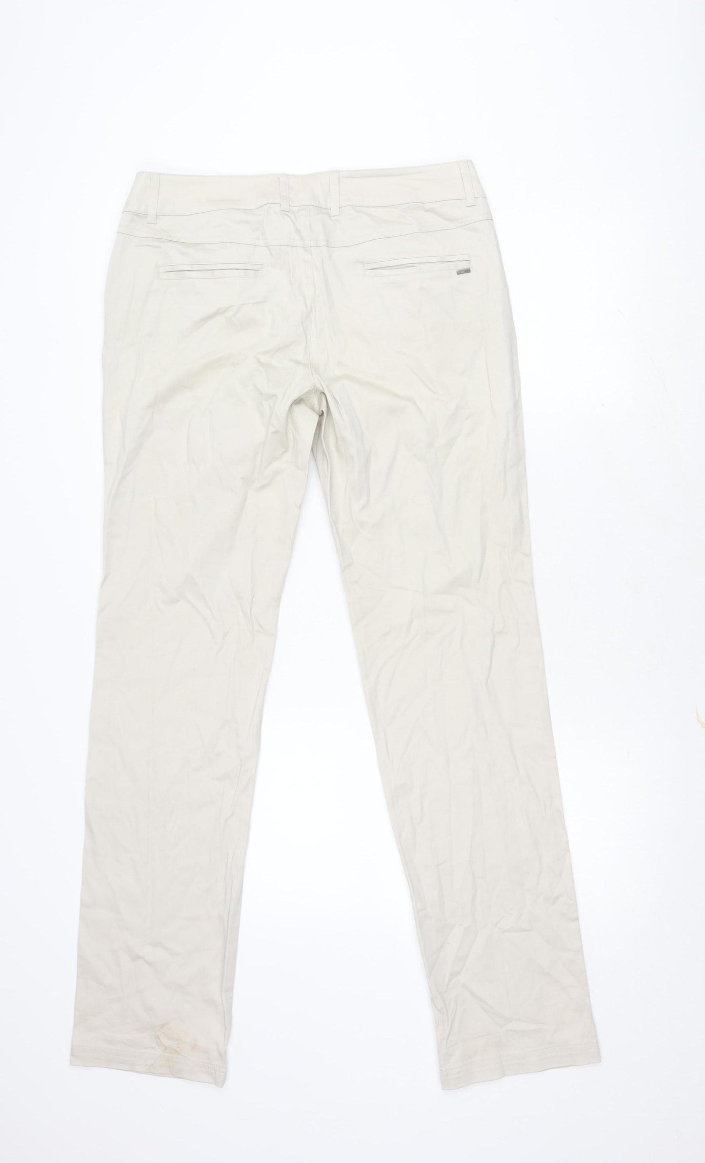 MNG Women's Beige Straight Trousers Size 14