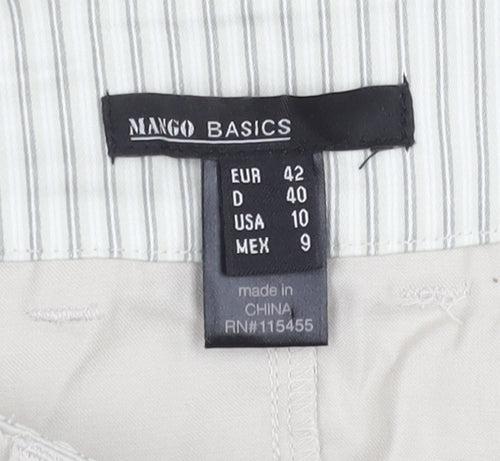 MNG Women's Beige Straight Trousers Size 14
