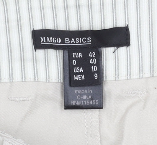 MNG Women's Beige Straight Trousers Size 14