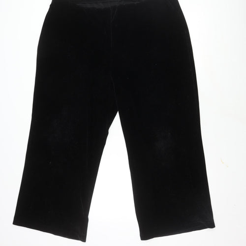 Marks and Spencer Women's Black Velvet Trousers, Size 22