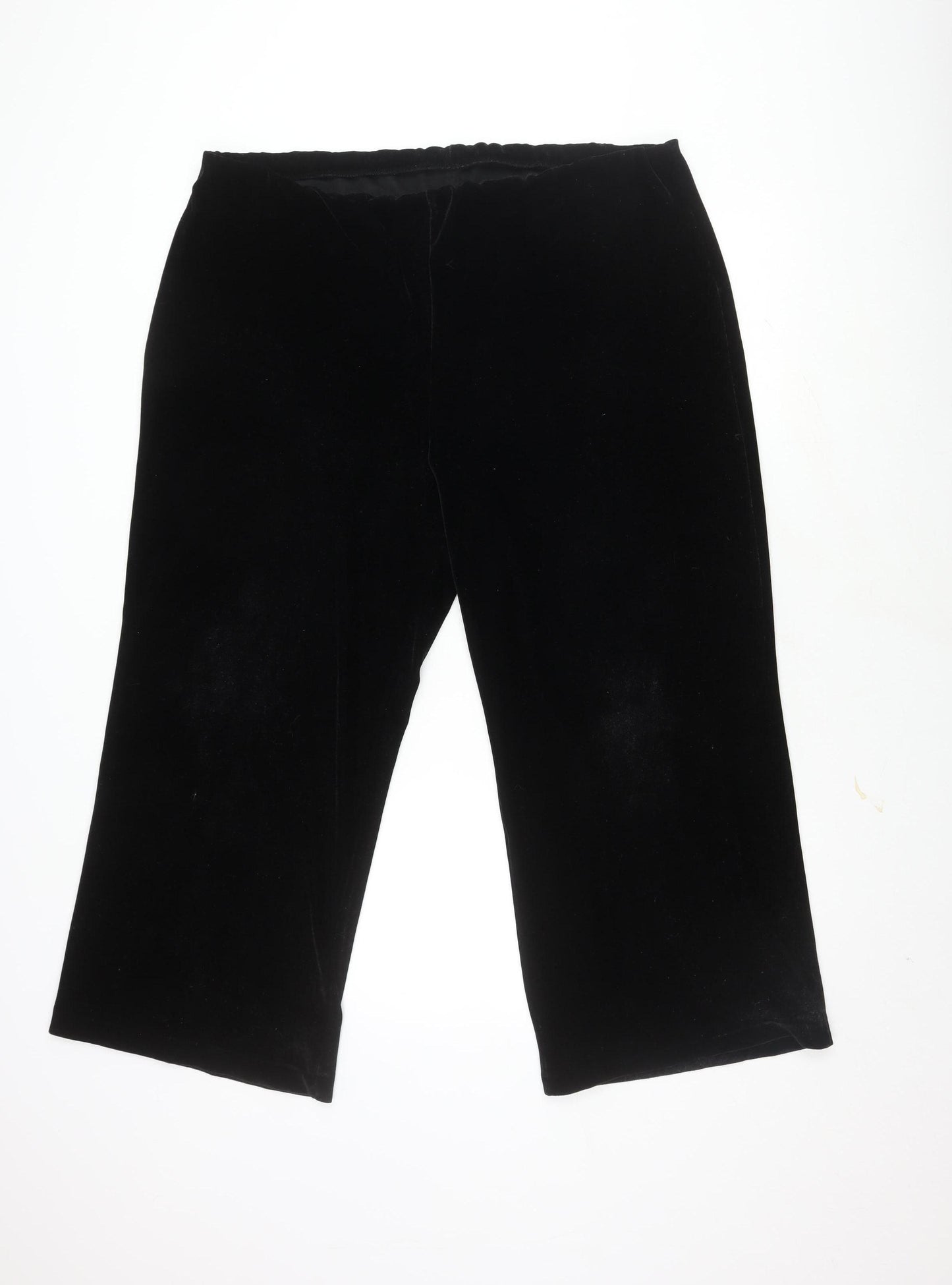 Marks and Spencer Women's Black Velvet Trousers, Size 22