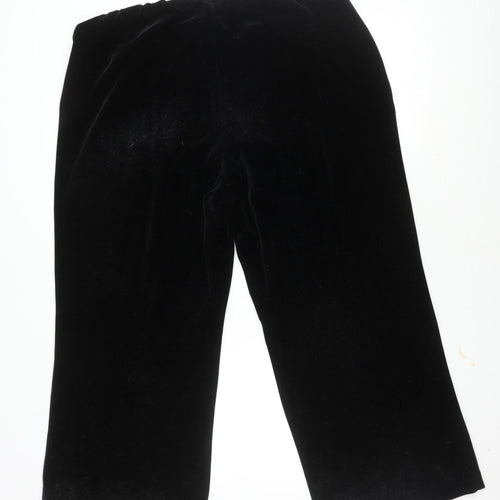 Marks and Spencer Women's Black Velvet Trousers, Size 22