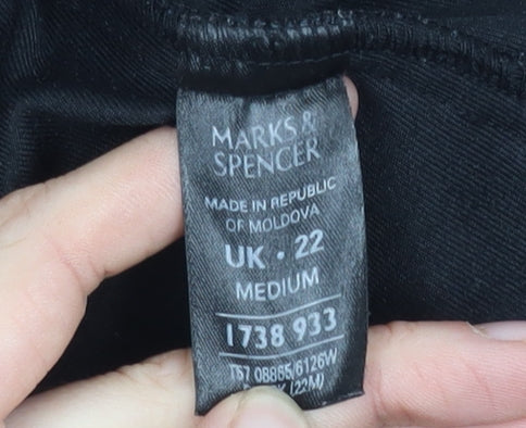 Marks and Spencer Women's Black Velvet Trousers, Size 22