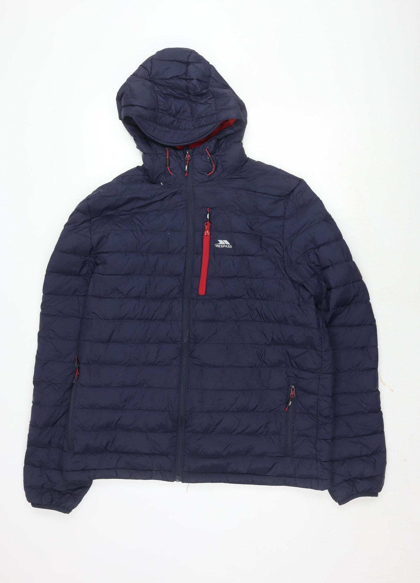 Trespass Men's Navy Puffer Jacket L Hooded Casual