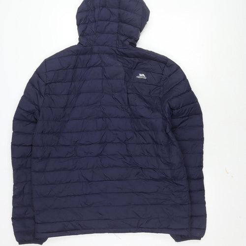 Trespass Men's Navy Puffer Jacket L Hooded Casual