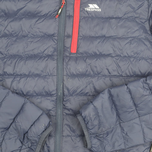 Trespass Men's Navy Puffer Jacket L Hooded Casual