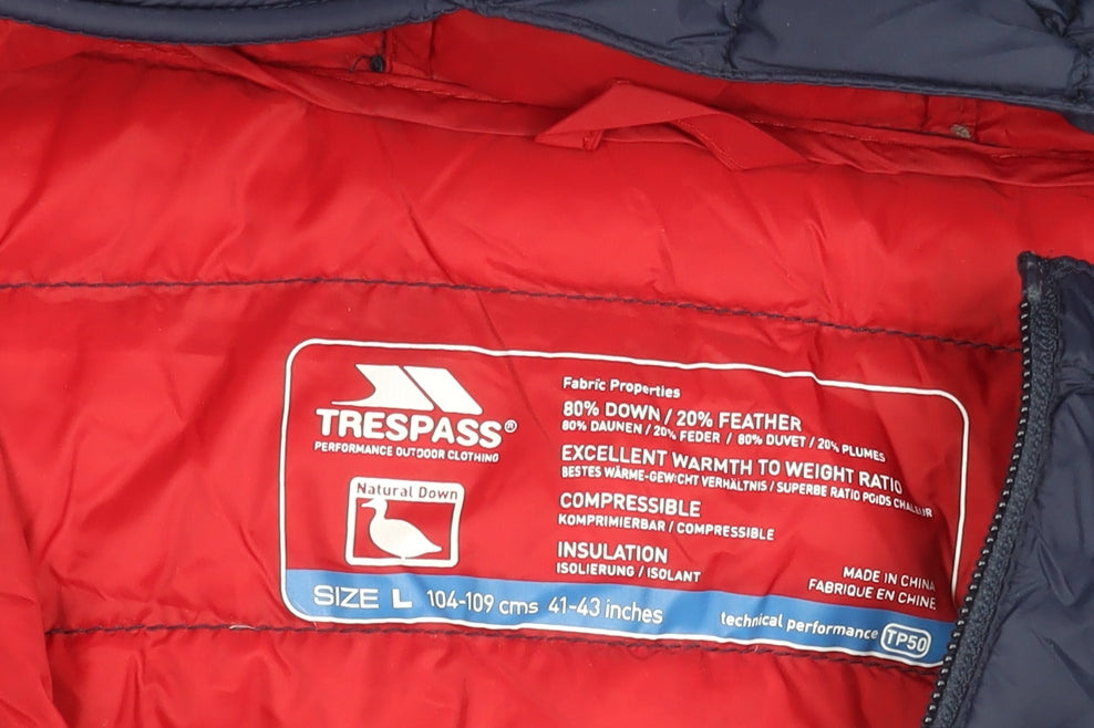 Trespass Men's Navy Puffer Jacket L Hooded Casual