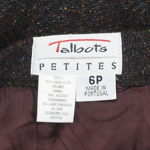 Talbots Women's Brown Wool Straight Skirt Size 6P