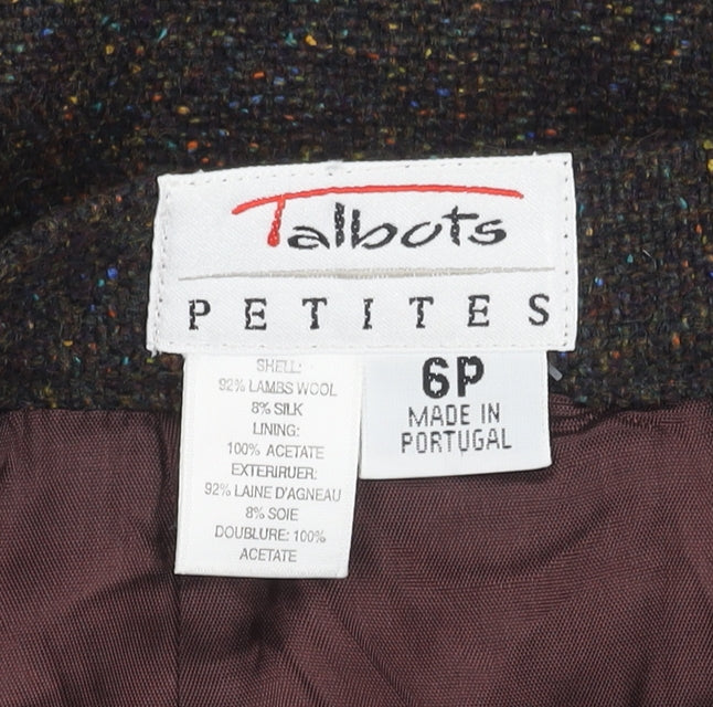 Talbots Women's Brown Wool Straight Skirt Size 6P