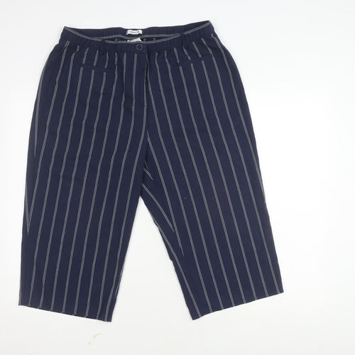 Damart Women's Blue Striped Trousers Size 18