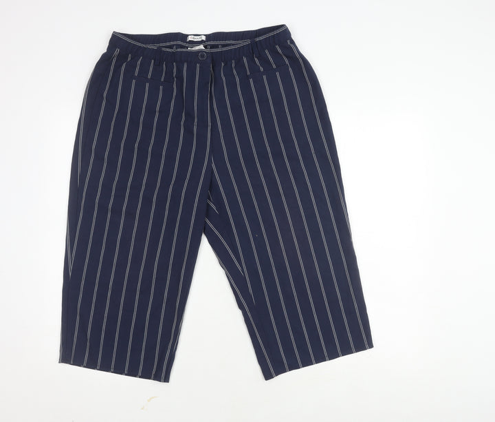 Damart Women's Blue Striped Trousers Size 18