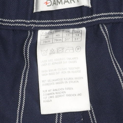 Damart Women's Blue Striped Trousers Size 18