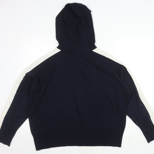 The White Company Women's Blue XL Wool Knit Hoodie