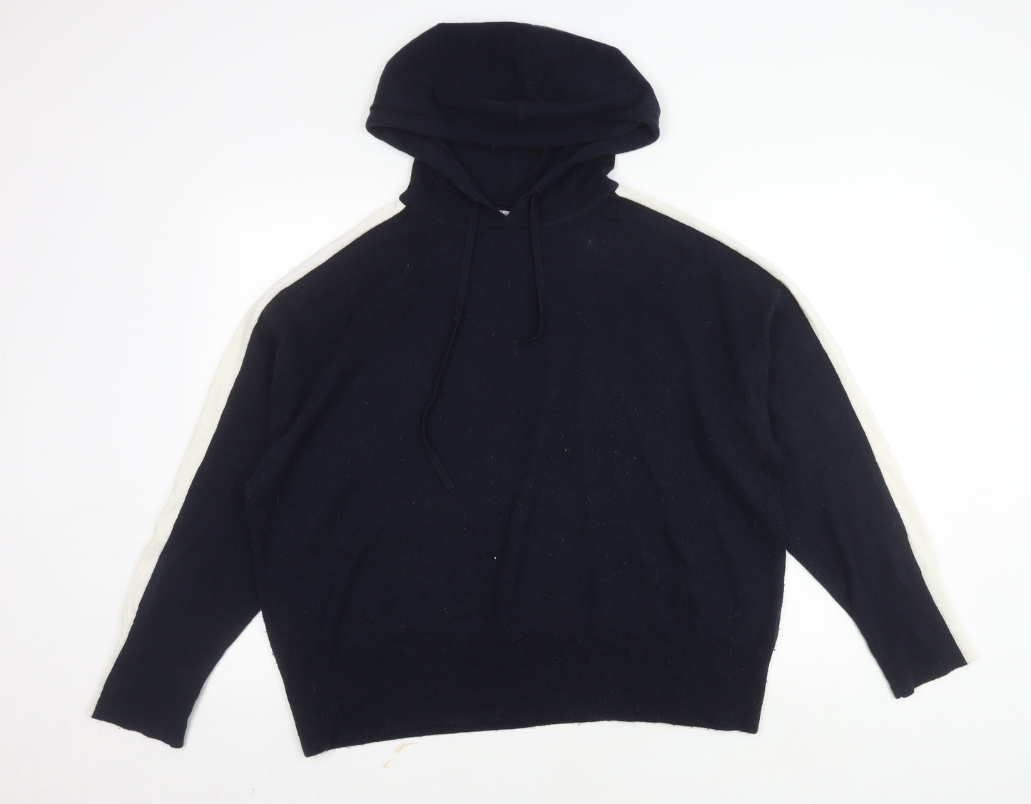 The White Company Women's Blue XL Wool Knit Hoodie