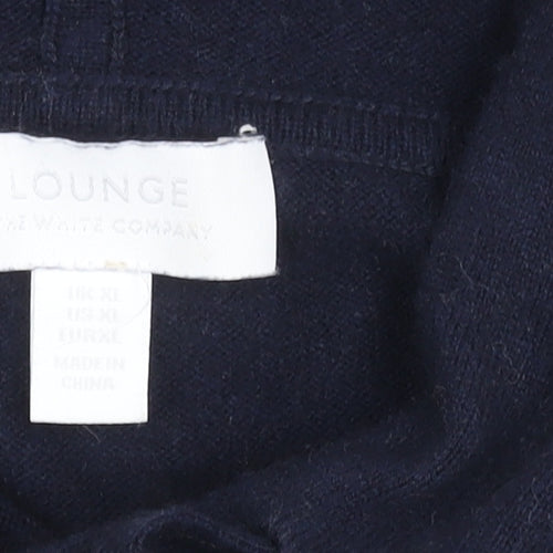 The White Company Women's Blue XL Wool Knit Hoodie