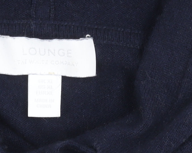 The White Company Women's Blue XL Wool Knit Hoodie