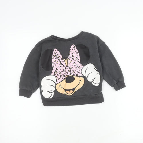 Disney at Primark Girls Black Minnie Mouse Sweatshirt 3-4Y