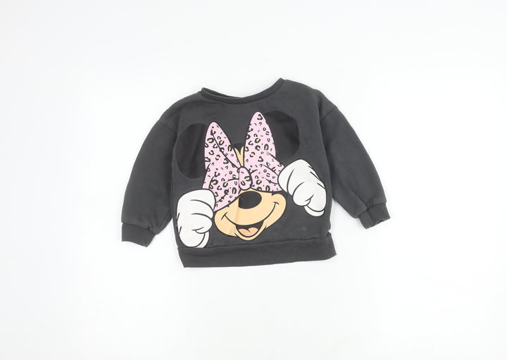 Disney at Primark Girls Black Minnie Mouse Sweatshirt 3-4Y