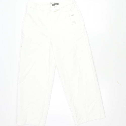 Marks and Spencer Women's White Cropped Trousers, Size 10