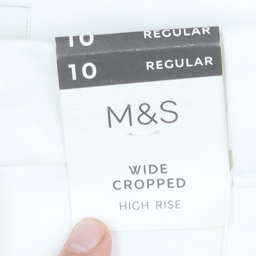 Marks and Spencer Women's White Cropped Trousers, Size 10