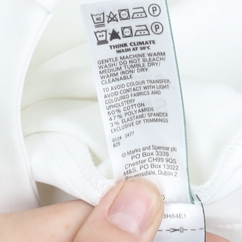 Marks and Spencer Women's White Cropped Trousers, Size 10