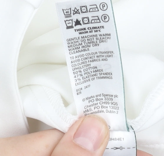 Marks and Spencer Women's White Cropped Trousers, Size 10